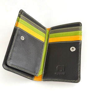Mywalit Wallet Bifold Leather Card Case Black Green Brown Small